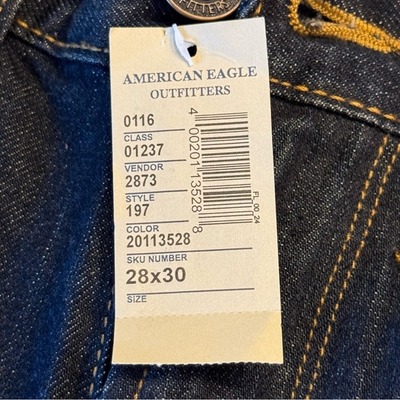 American Eagle Outfitters Men’s Slim Straight jeans, dark wash, NWT, Sz 28/30 - Picture 9 of 13